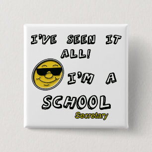 School Secretary 2 Inch Square Button