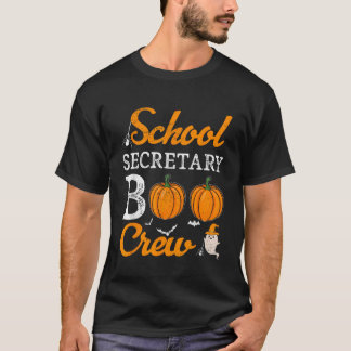 School Secretary Boo Crew Halloween School Office T-Shirt