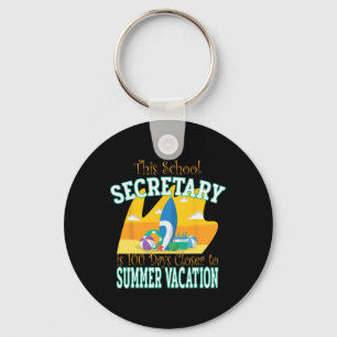 School Secretary - Fun 100th Day of School  Keychain