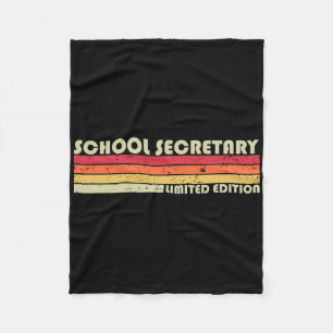 School Secretary Funny Job Title Profession Birthd Fleece Blanket