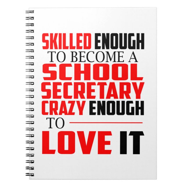 School Secretary Notebook Funny Gifts Women Men (Front)