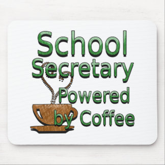 School Secretary Powered by Coffee Mouse Pad