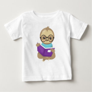 School Sloth, Cute Sloth, Baby Sloth, Eyeglasses Baby T-Shirt