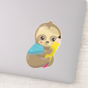 School Sloth, Cute Sloth, Baby Sloth, Pen, Pencil