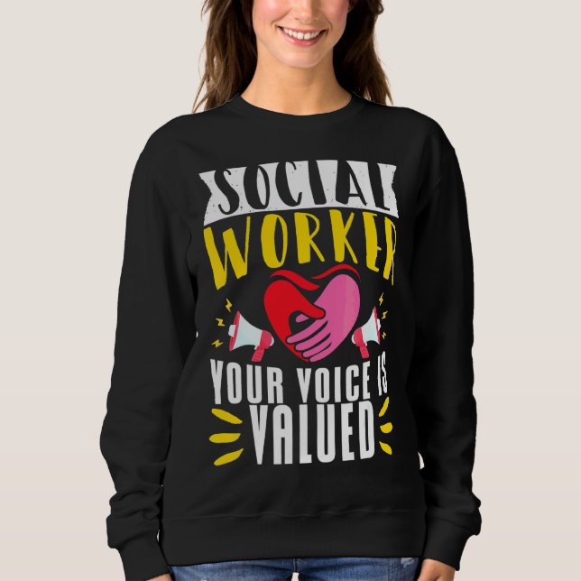 School Social Work Month Hands Solcial Workeryour  Sweatshirt (Front)