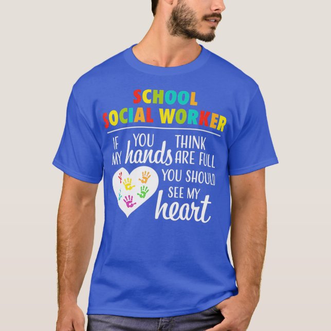School social worker Cute Heart Gift Tshirt for (Front)