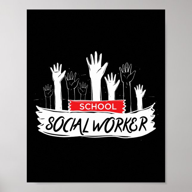 School Social Worker Hands Poster (Front)