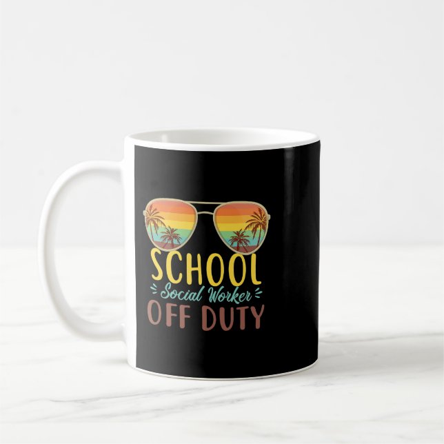 School Social Worker Off Duty Sunglasses Beach Sun Coffee Mug (Left)