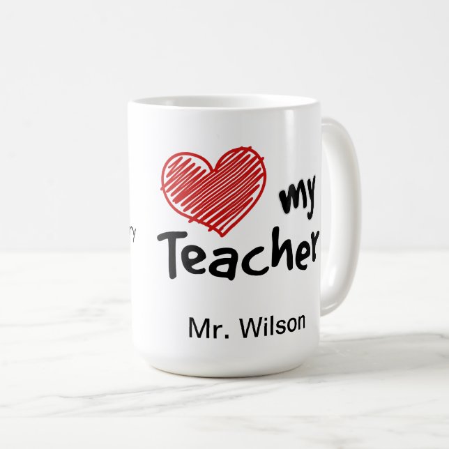 School Spirit Love My Teacher Coffee Mug (Front Right)