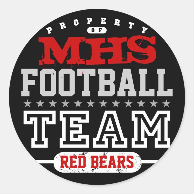 School Sport Team Classic Round Sticker (Front)