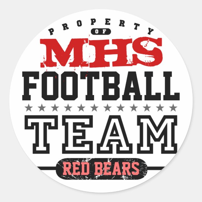 School Sport Team Classic Round Sticker (Front)