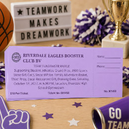 School Sports Team Fundraiser Club Purple Raffle