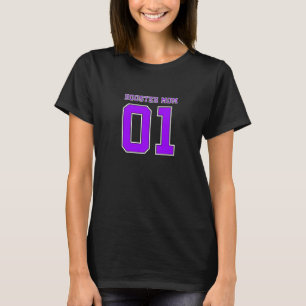 School Sports Themed Booster Club Mom Purple And W T-Shirt