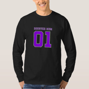 School Sports Themed Booster Club Mom Purple And W T-Shirt