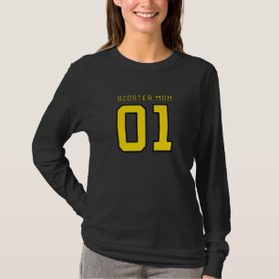 School Sports Themed Booster Club Mom Yellow And B T-Shirt