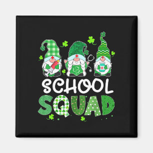 School squad gnome nurse stethoscope shamrock magnet