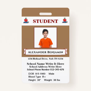 School Student Child Photo Id Identification Card Badge
