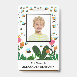 School Student Photo Boy Girl Child ID Fun Custom  Badge