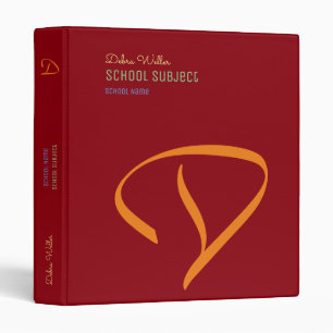 school studies modern red binder