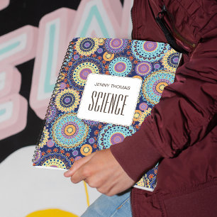 School Subject Personalized Colourful Notebook