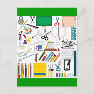 School subjects3 postcard