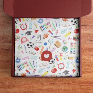 School Supplies Back to School Pattern Decoupage Tissue Paper