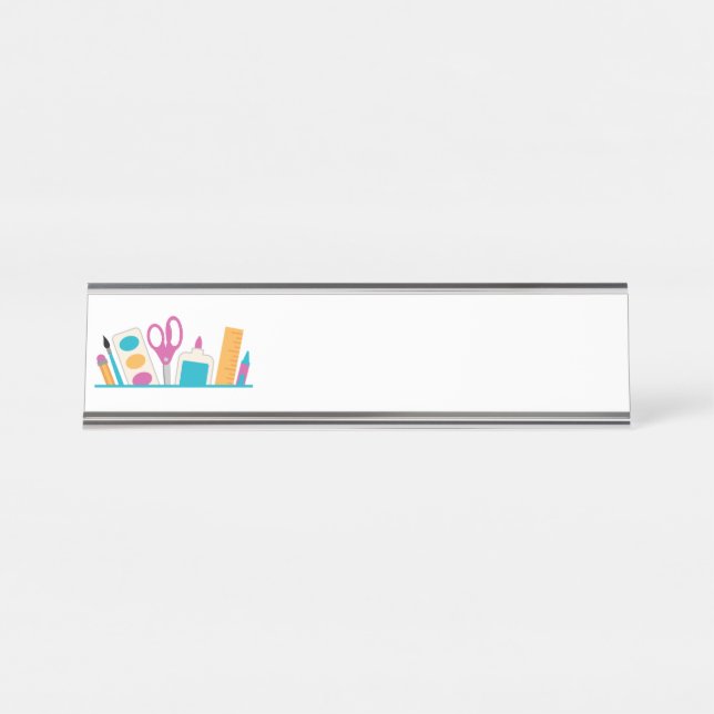 School Supplies Desk Name Plate (Front)