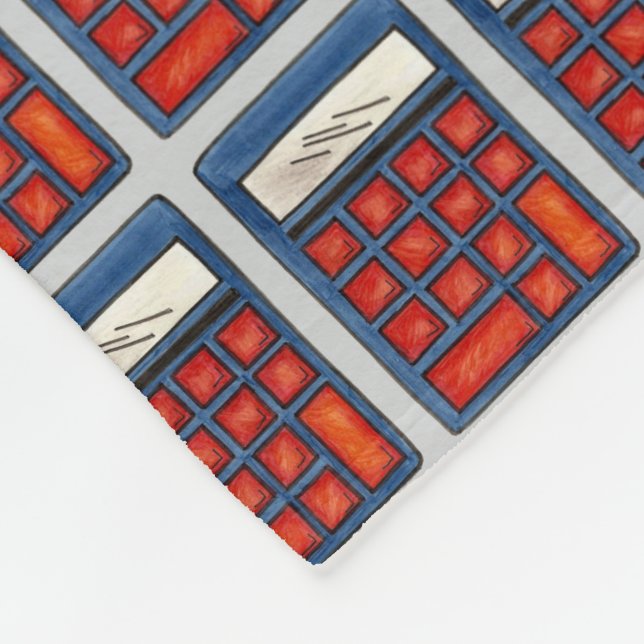 School Supplies Math Teacher Calculator Education Fleece Blanket (Corner)