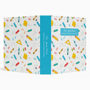 School Supplies Pattern Binder