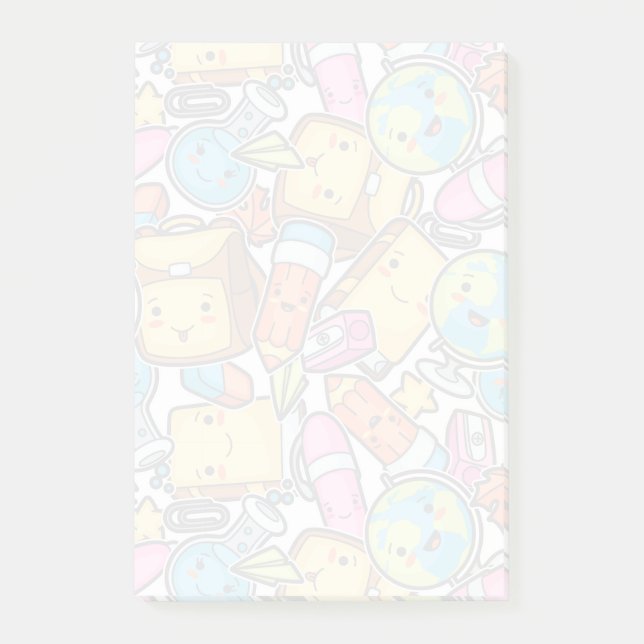 School Supplies Pattern Post-it Notes (Front)