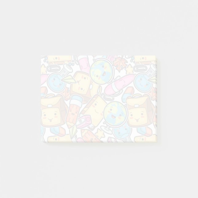 School Supplies Pattern Post-it Notes (Front)