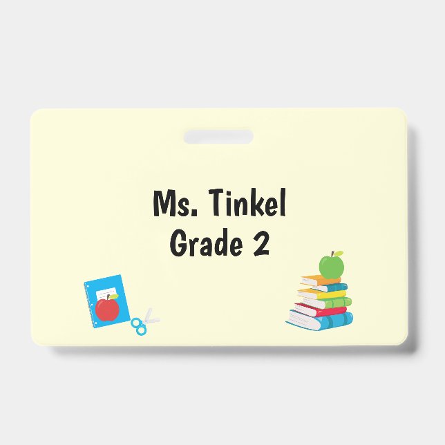 School Supplies Teacher Aide Grade Department Badge (Front)