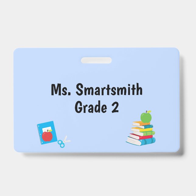 School Supplies Teacher Aide Grade Department Badge (Front)