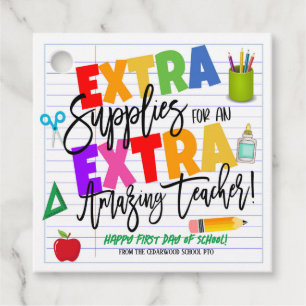 School Supplies Teacher Tag