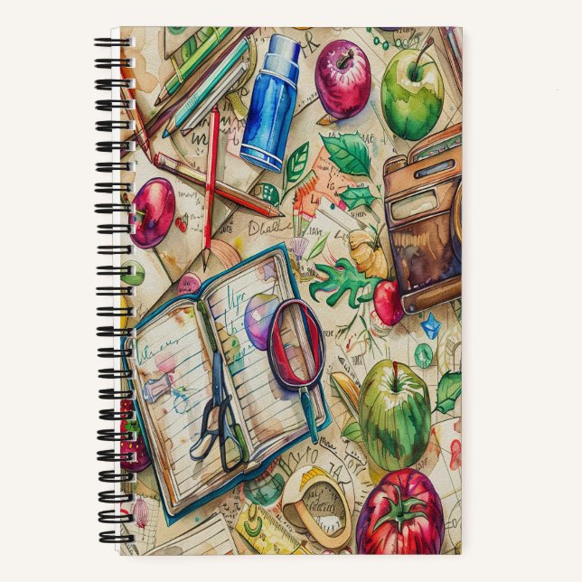 School Supply 5.5" x 8.5" Spiral Notebook (Front)