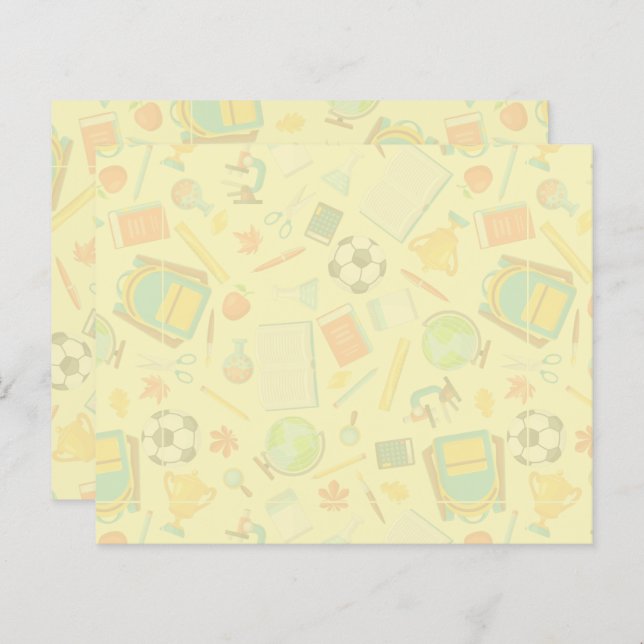 School Supply Pattern Post-it Notes (Front/Back)