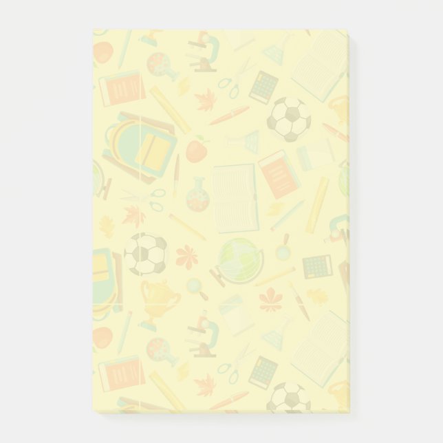 School Supply Pattern Post-it Notes (Front)
