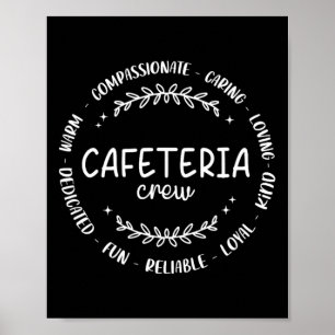 School Support Team Matching Cafeteria Crew Back T Poster