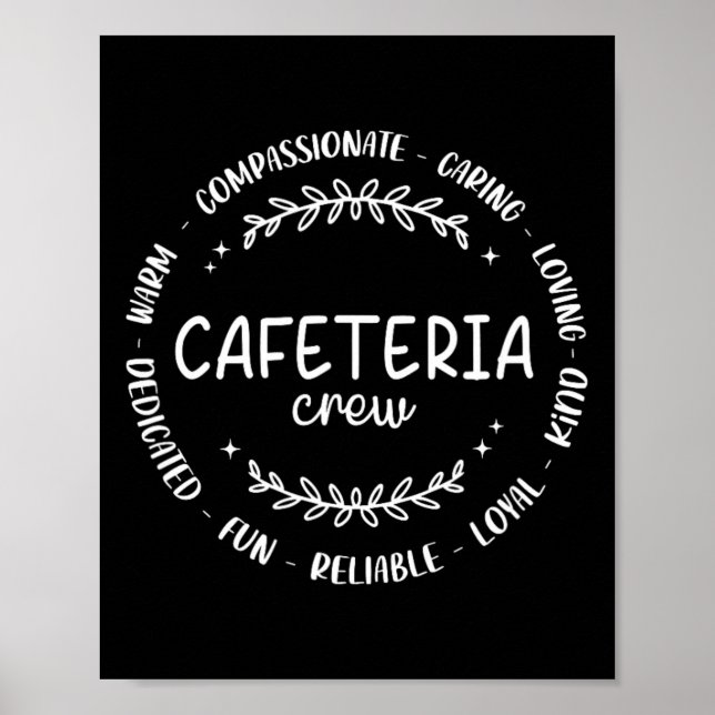 School Support Team Matching Cafeteria Crew Back T Poster (Front)