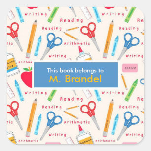 School Teacher Book Personalized Stickers