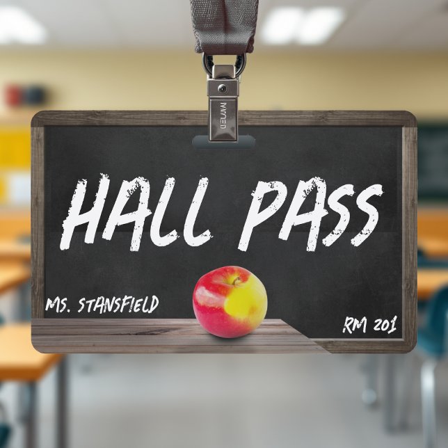 School Teacher Chalkboard Student Hall Pass Badge (School Teacher Chalkboard Student Hall Pass Badge
)