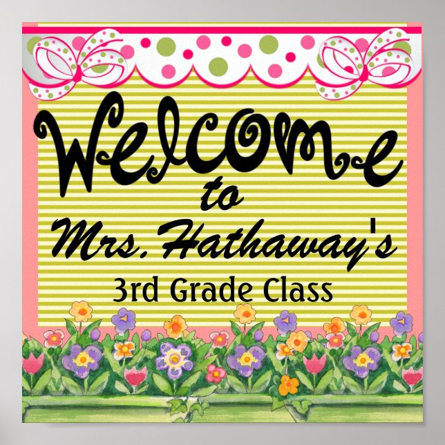 School - Teacher Classroom Welcome - SRF Poster (Front)