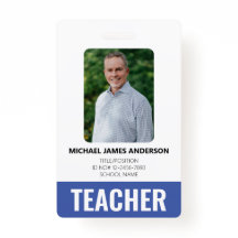 School Teacher Custom Employee ID 
