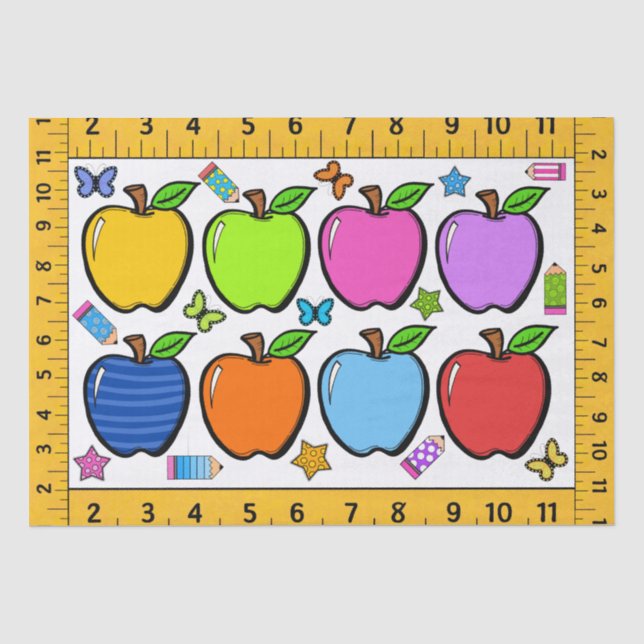 School Teacher Cute Gift Wrap Tissue Tissue Paper (Front)