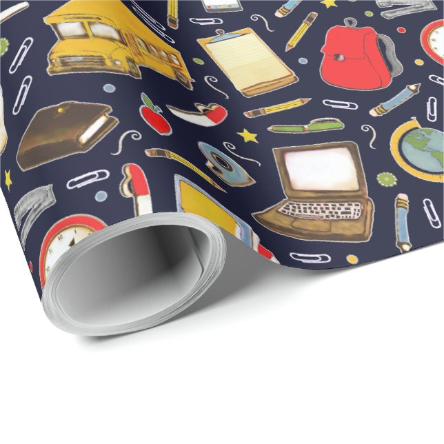 School Teacher Gift Wrapping Paper (Roll Corner)