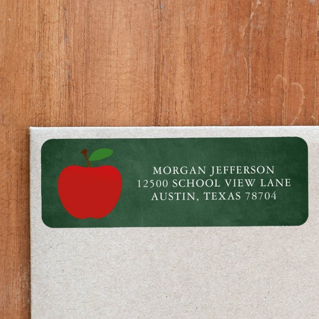 School Teacher Green Chalkboard Return Address (Creator Uploaded)
