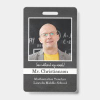 School Teacher Identification Badge customize
