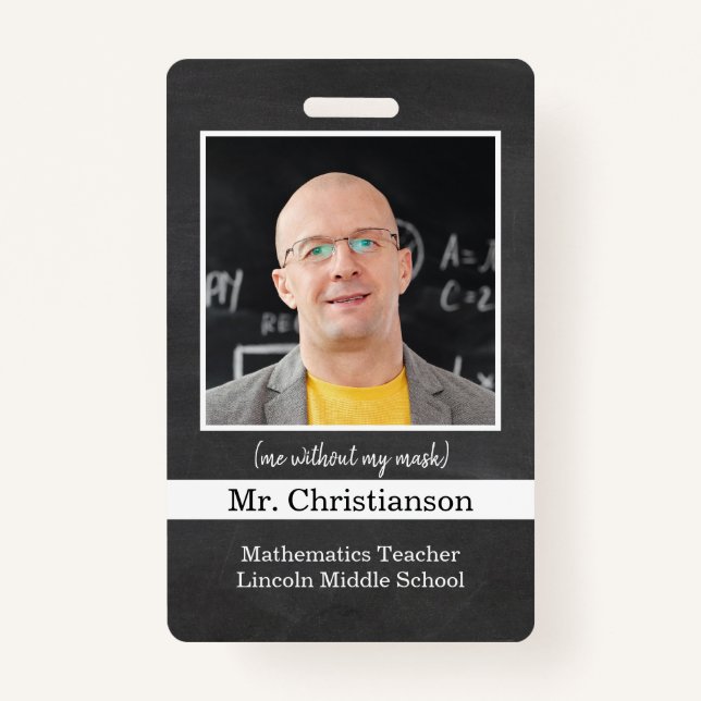 School Teacher Identification Badge customize (Front)