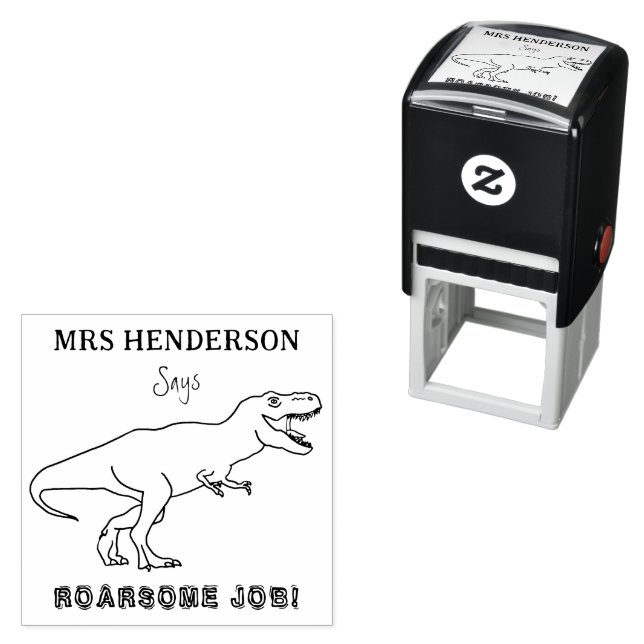 School Teacher Name Dinosaur Roarsome Job Self-inking Stamp (In Situ)