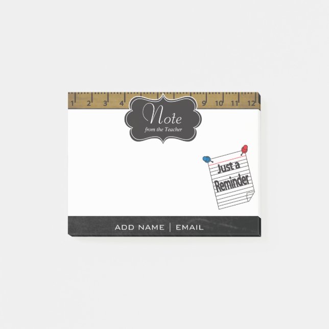 School Teacher Note Reminder | DIY Text (Front)